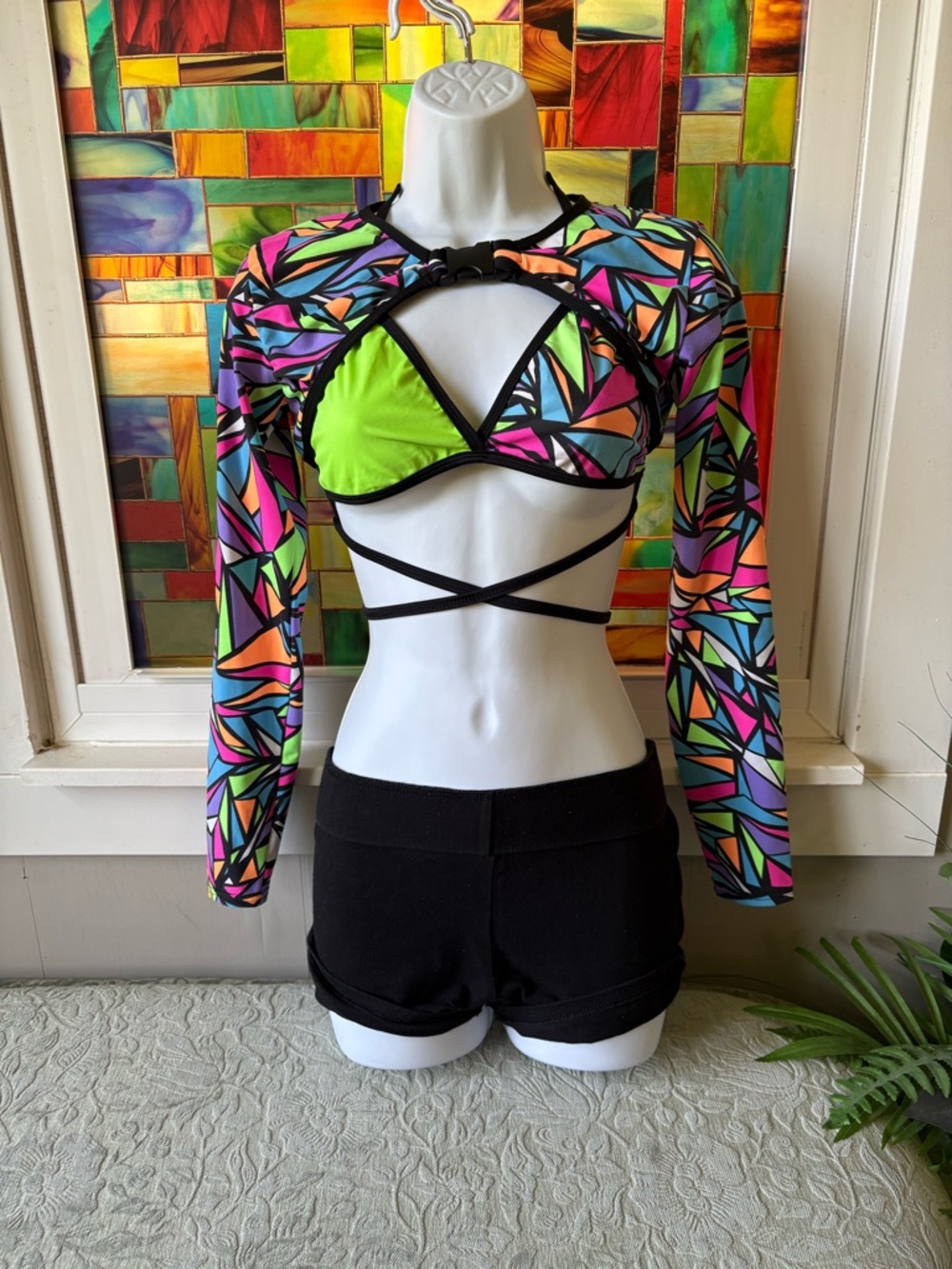 Neon two piece top